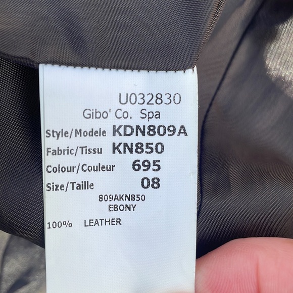 Michael Kors brown leather double breasted jacket size 8 - Picture 9 of 16